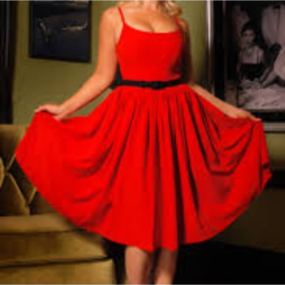 Pinup Couture Vibrant Red Circle Dress